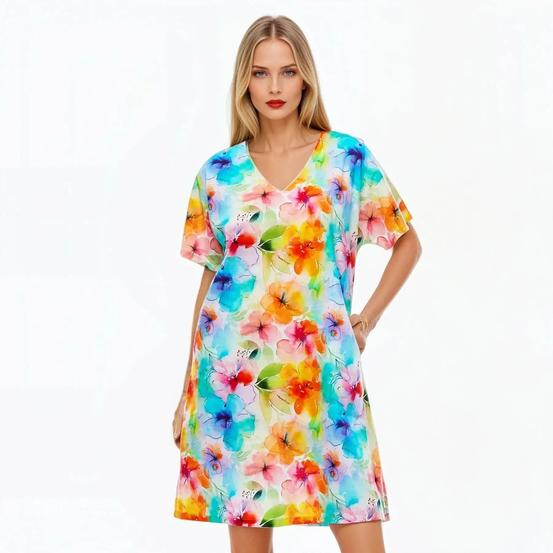 V-Neck Shift Dresses