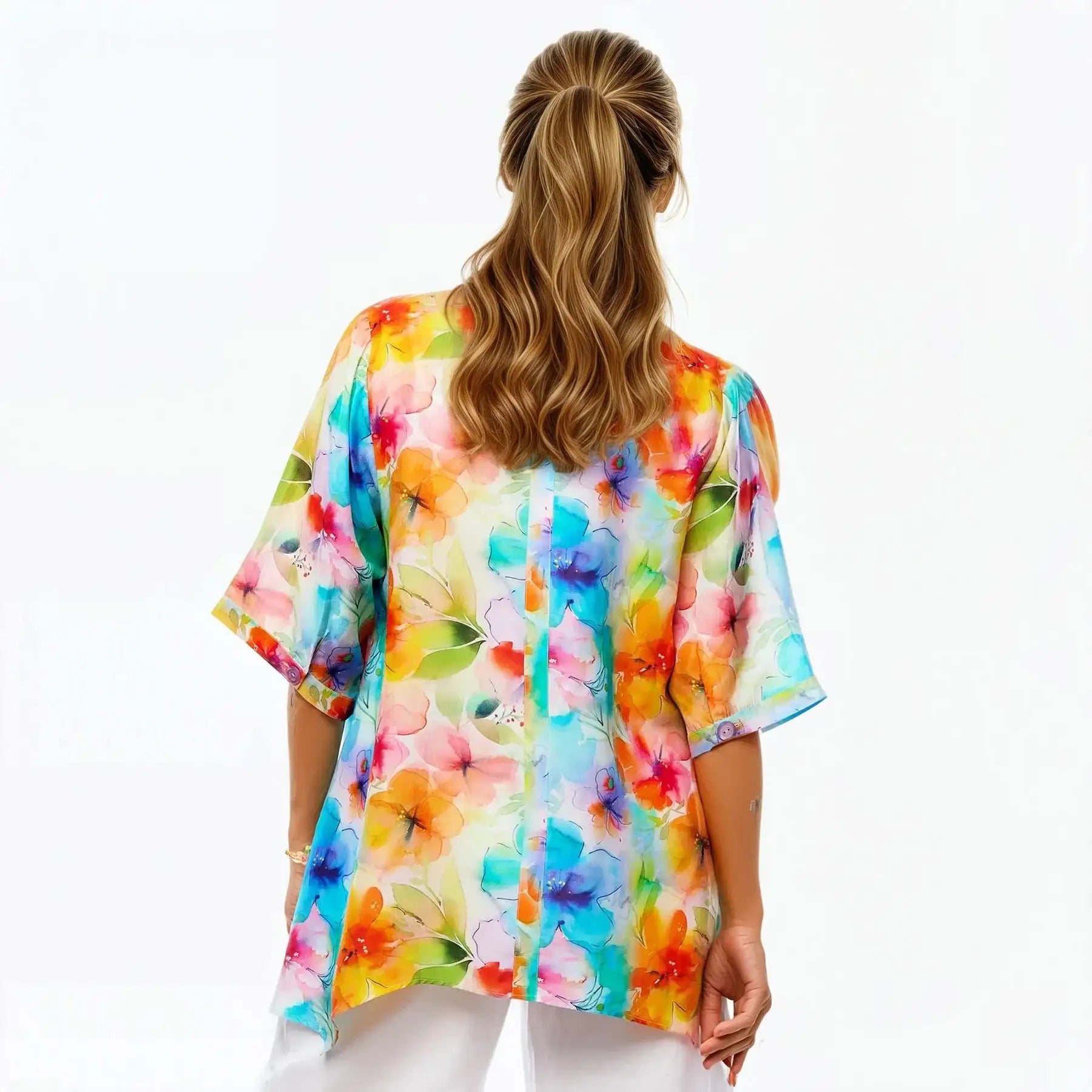 A-Line Shirt | Tunic Blouse Top (Blushing)