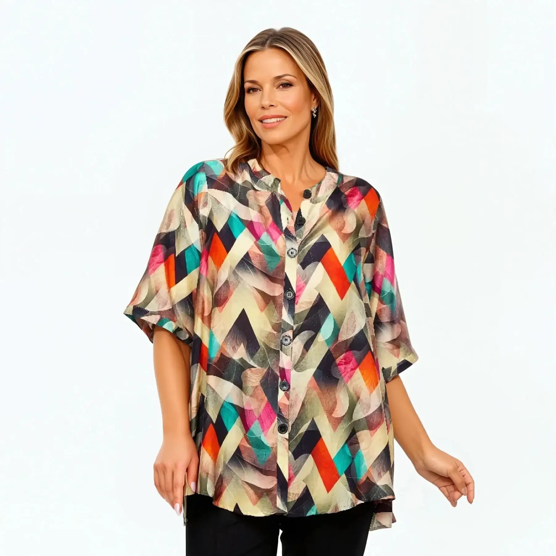 A-Line Shirt | Tunic Blouse Top (Night Life)