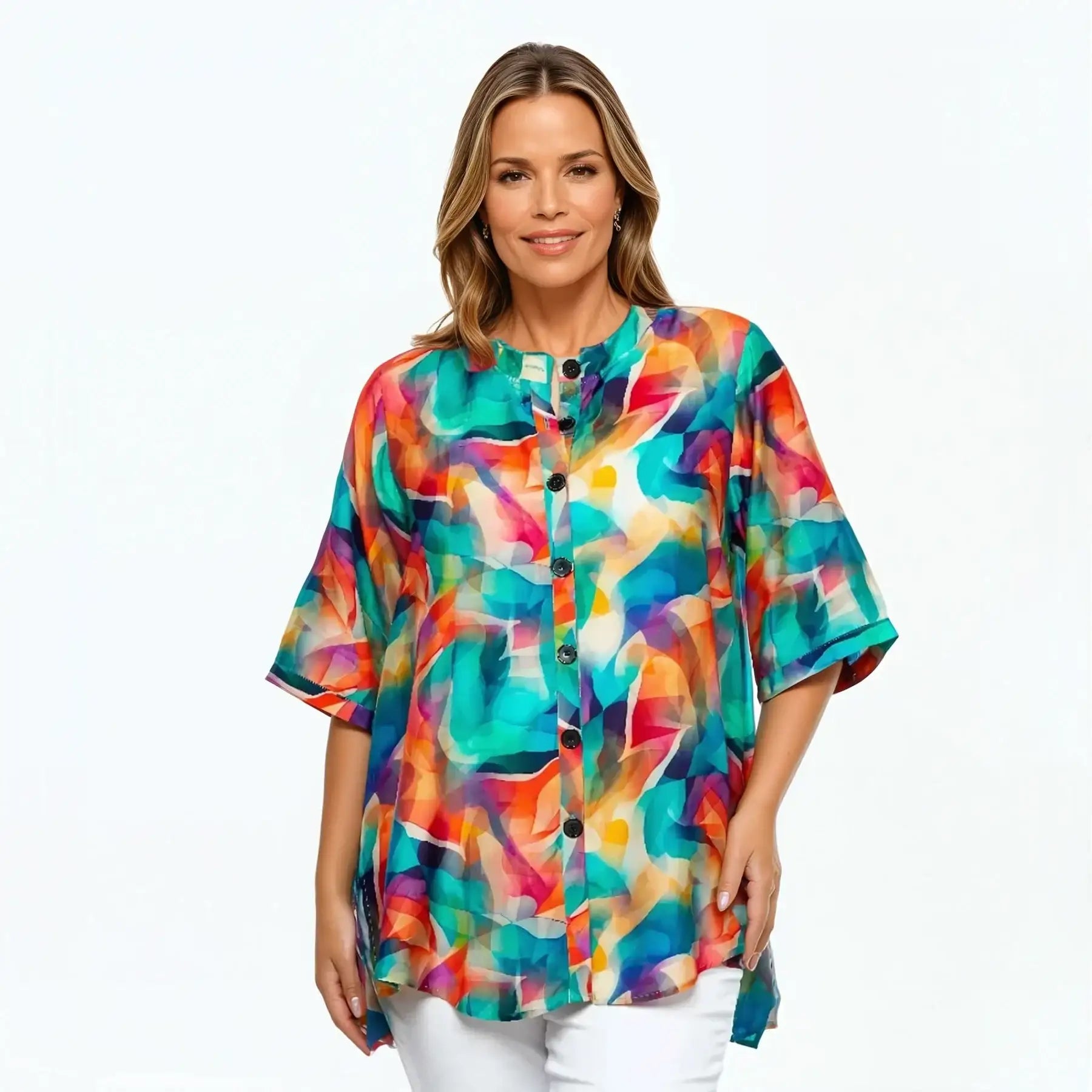 A-Line Shirt | Tunic Blouse Top (Shine)