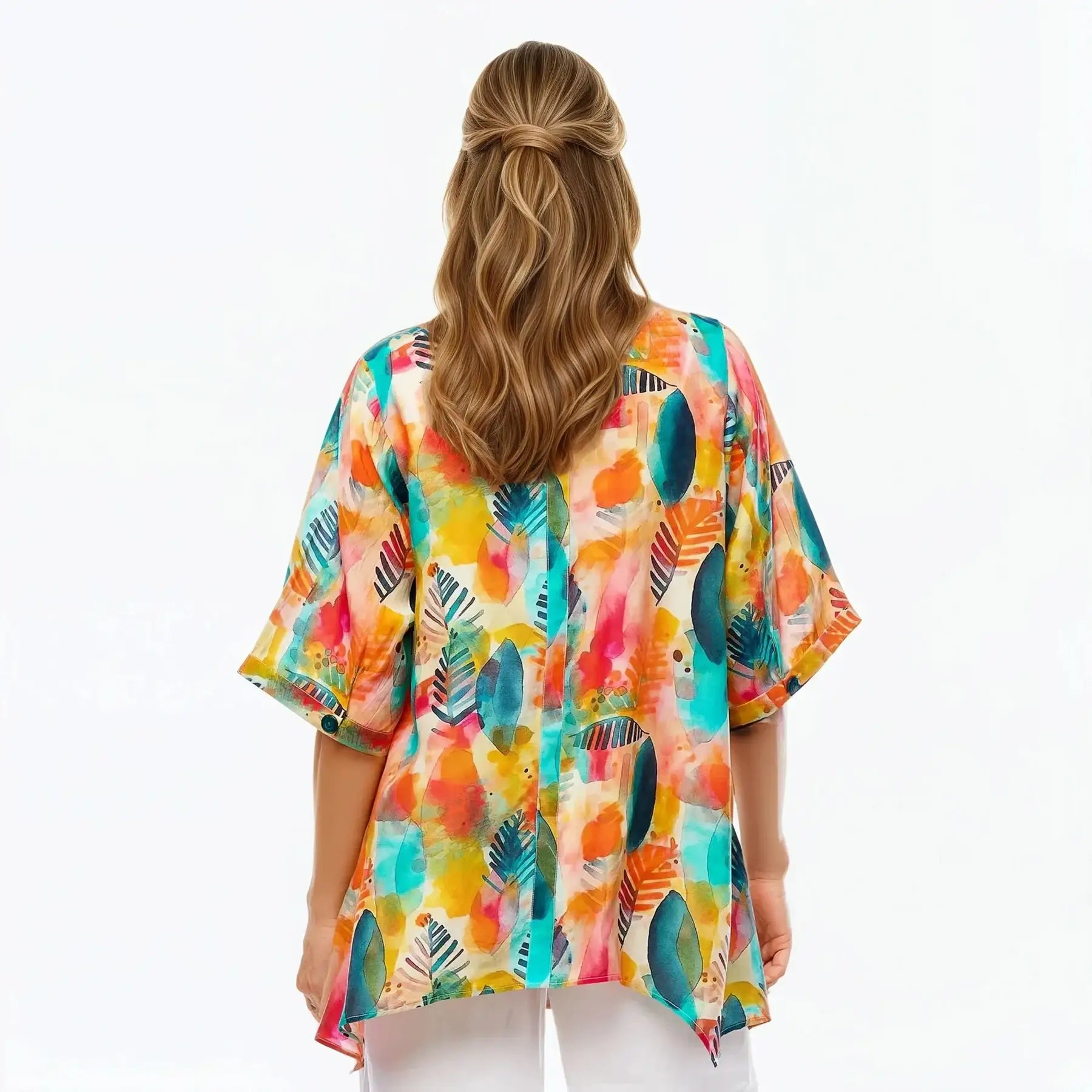 A-Line Shirt | Tunic Blouse Top (Tropicana)