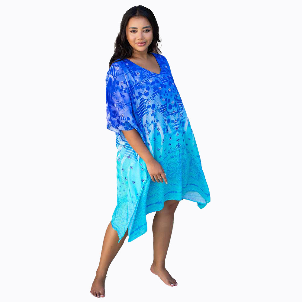 Mini Kaftan Dress (Ocean)