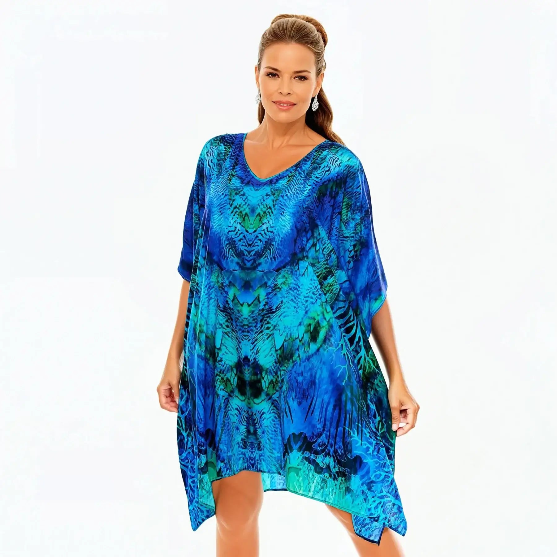 Mini Kaftan Dress (Aquatica)