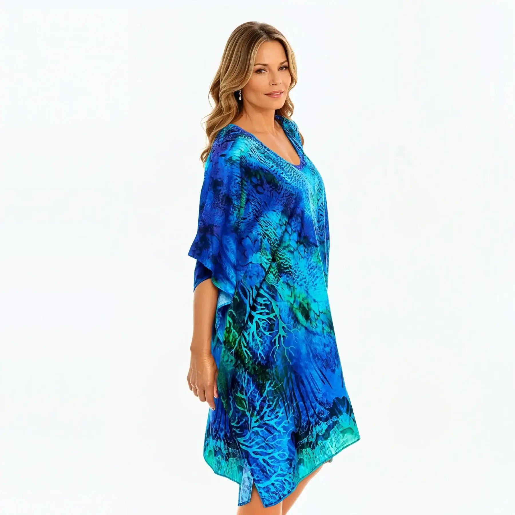 Mini Kaftan Dress (Aquatica)