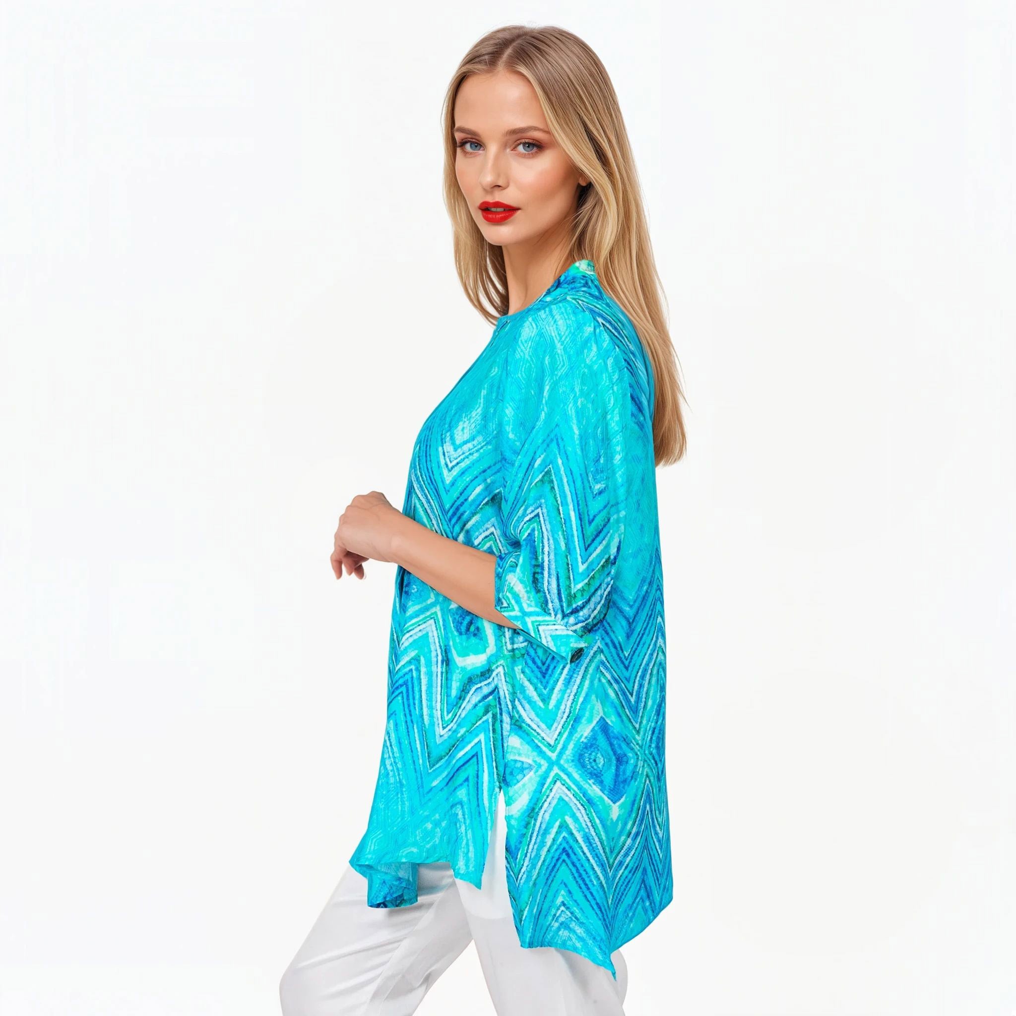 Claire Powell A-Line Shirt in Serenity Print