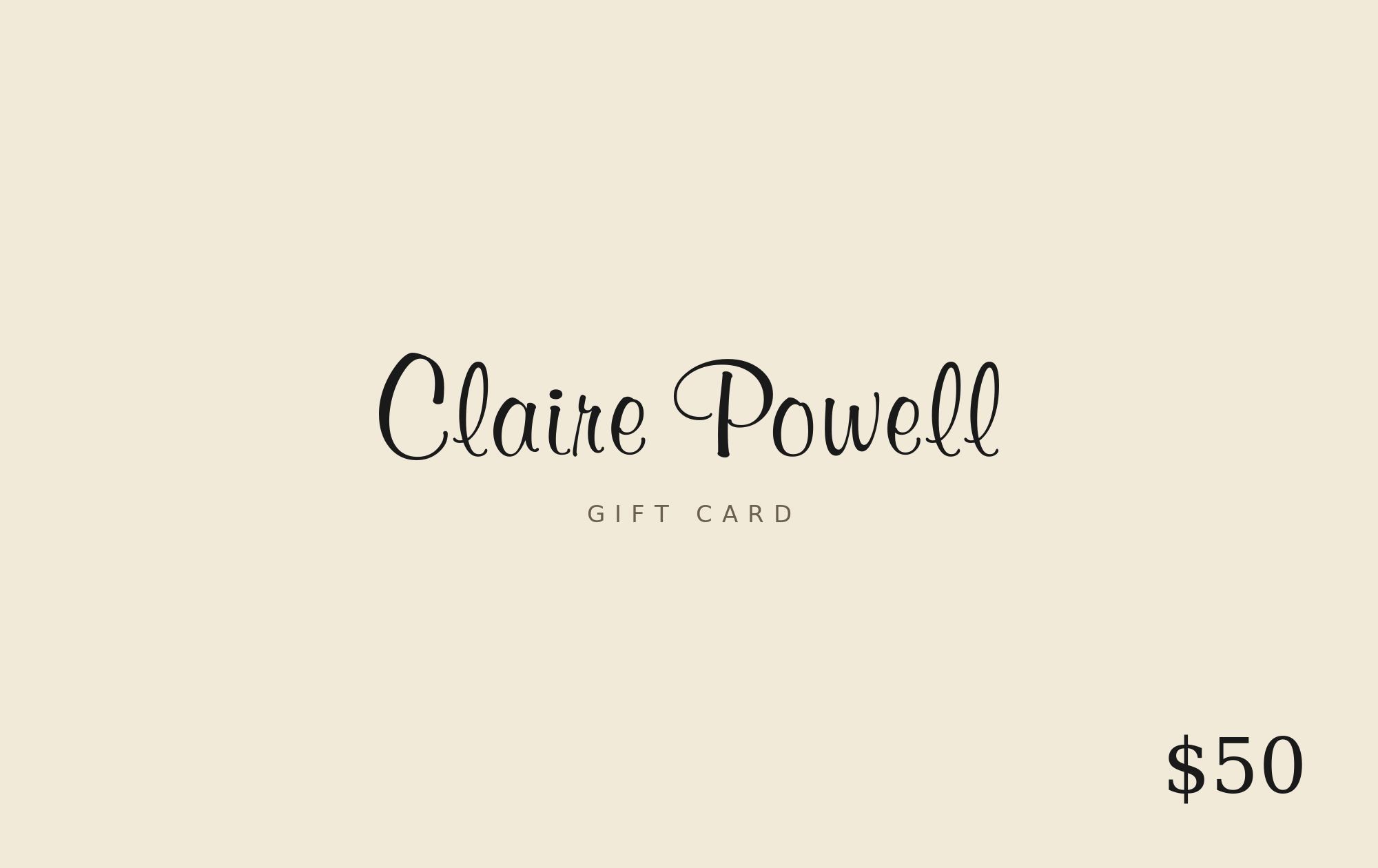Claire Powell Gift Card