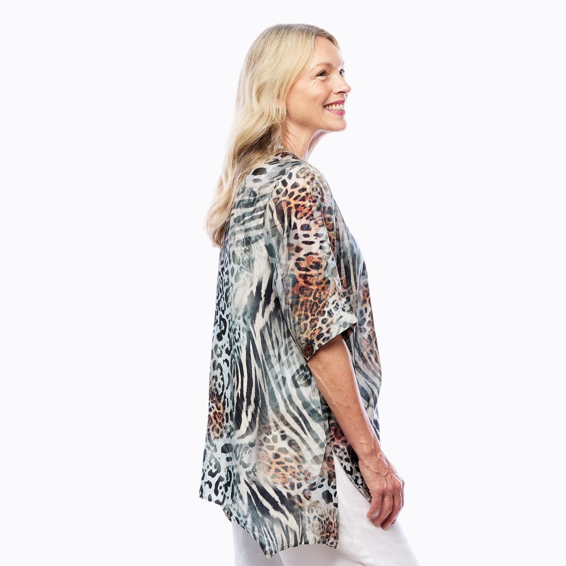 Claire Powell A-Line Shirt | Tunic Blouse Top (Jungle)
