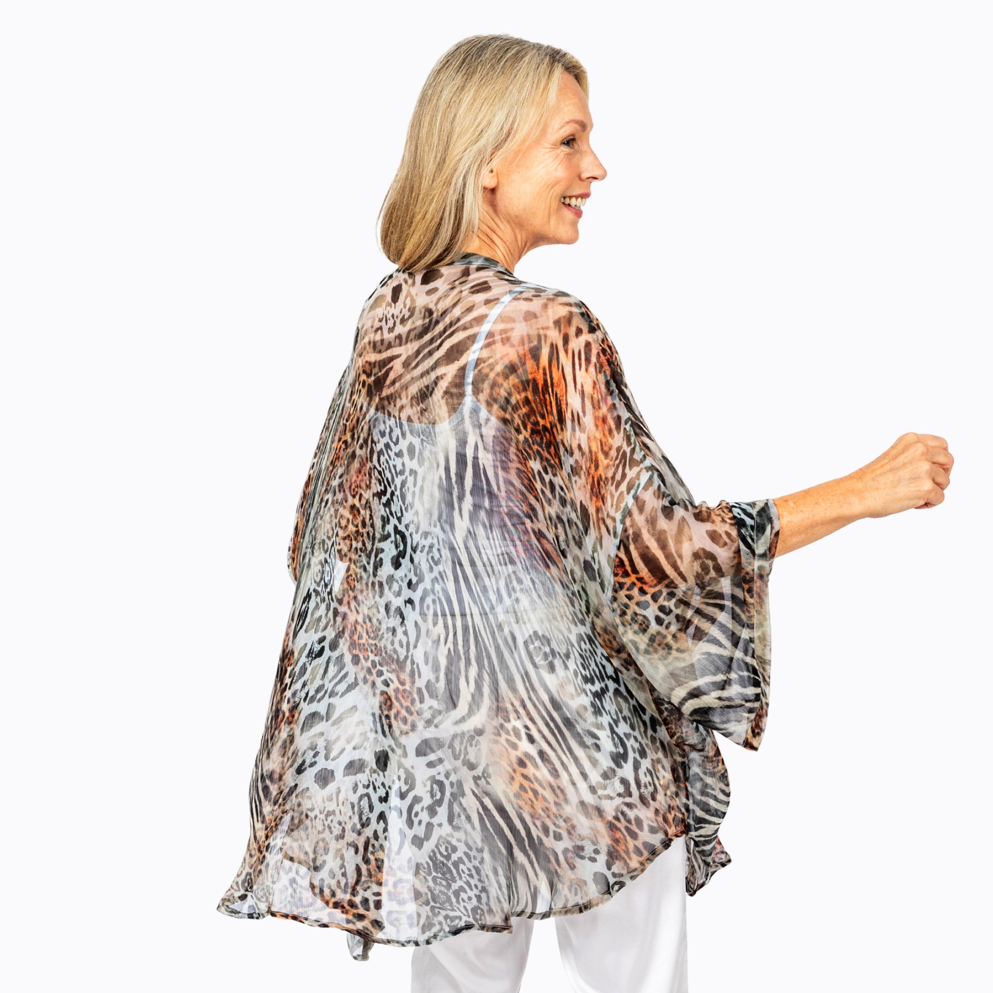 Claire Powell Chiffon Kimono Cover-Up (Jungle)