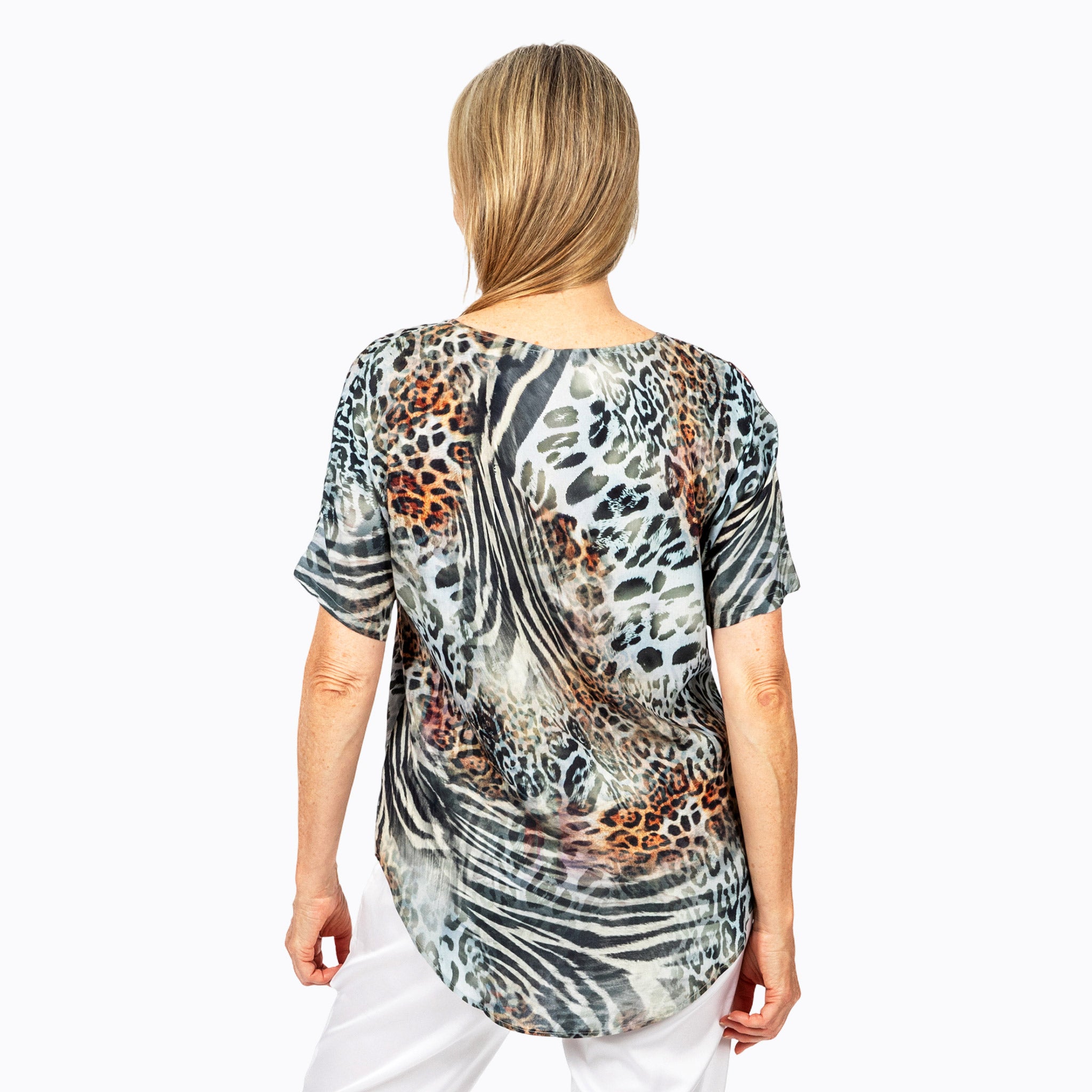 Claire Powell V-Neck T-Shirt (Jungle)
