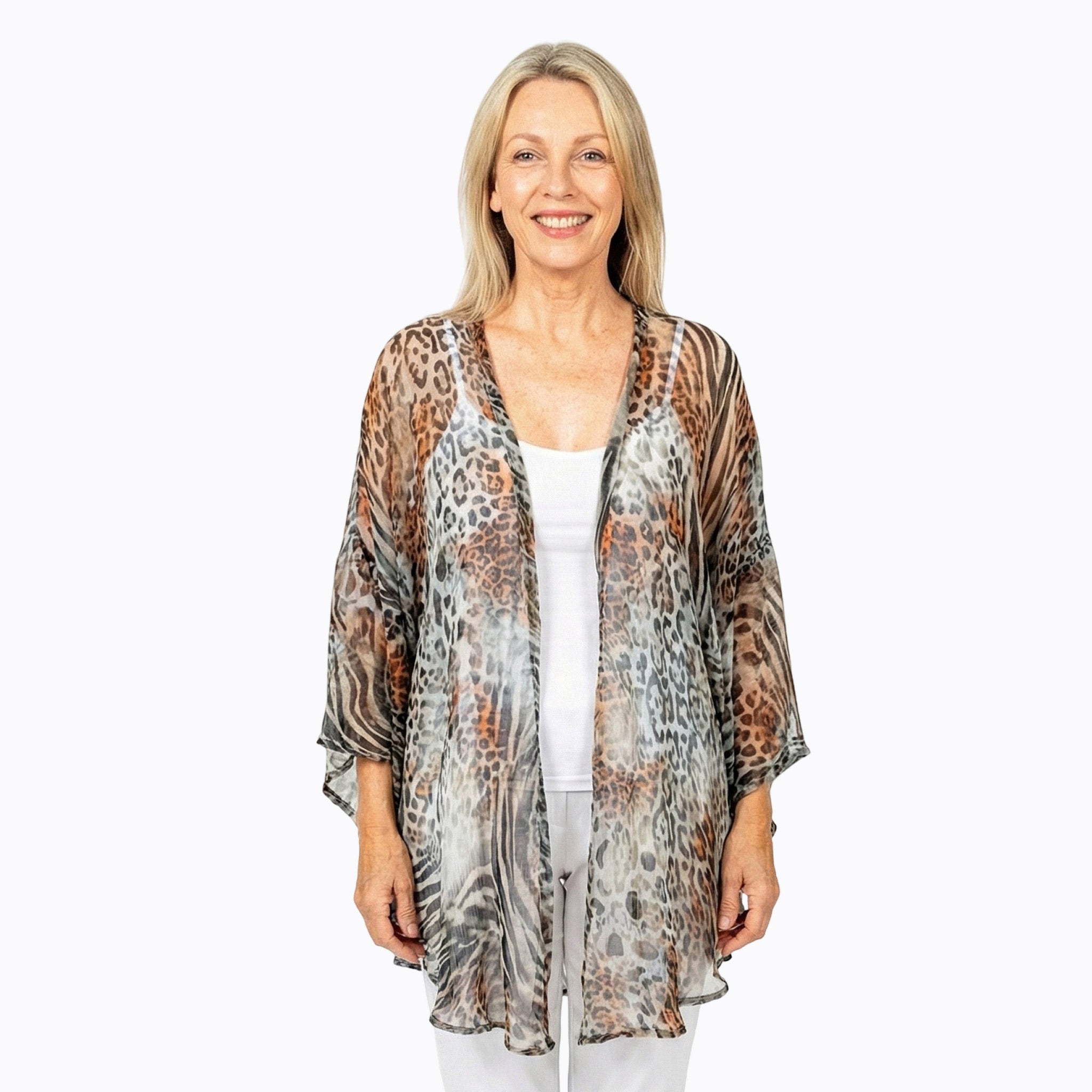 Claire Powell Chiffon Kimono Cover-Up (Jungle)