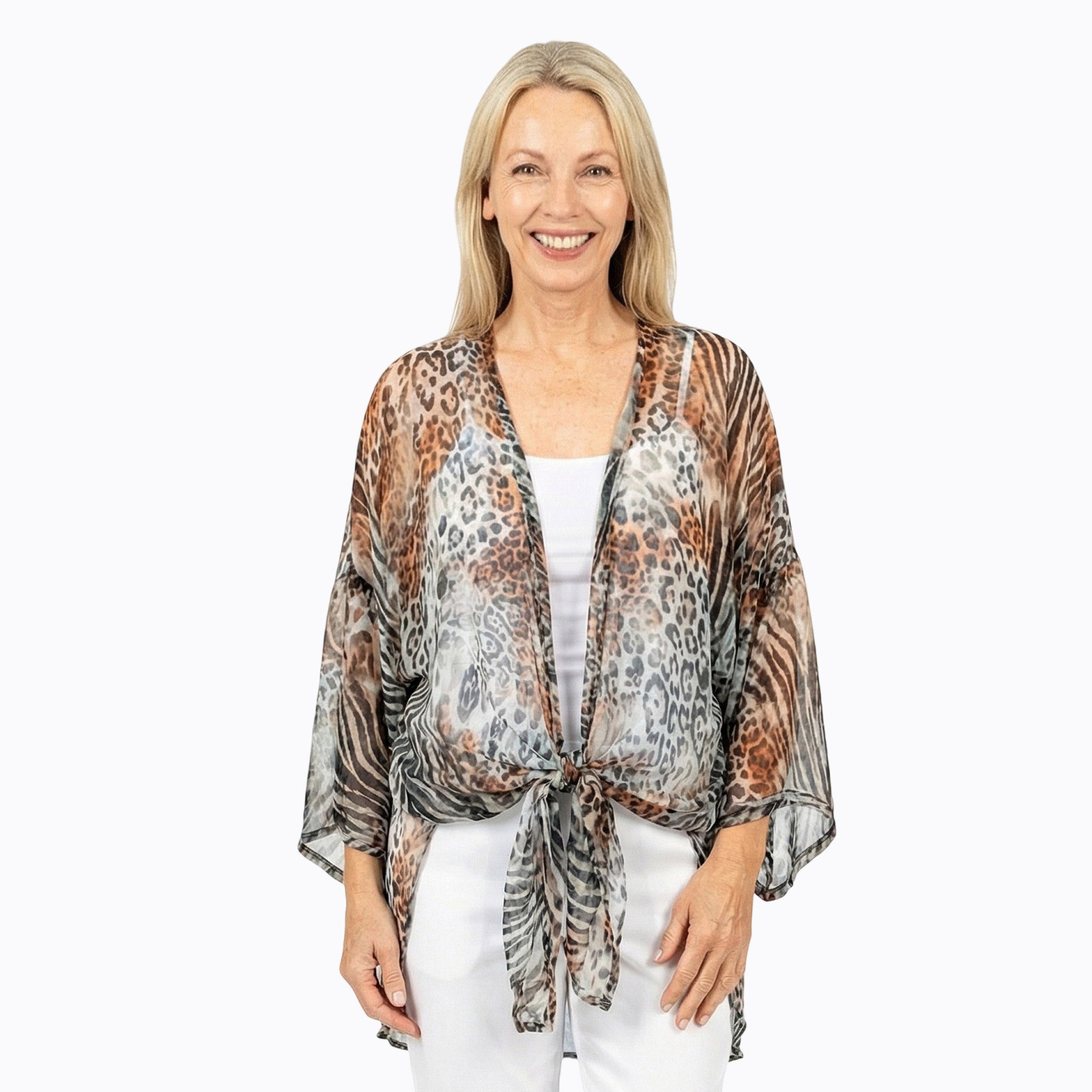 Claire Powell Chiffon Kimono Cover-Up (Jungle)