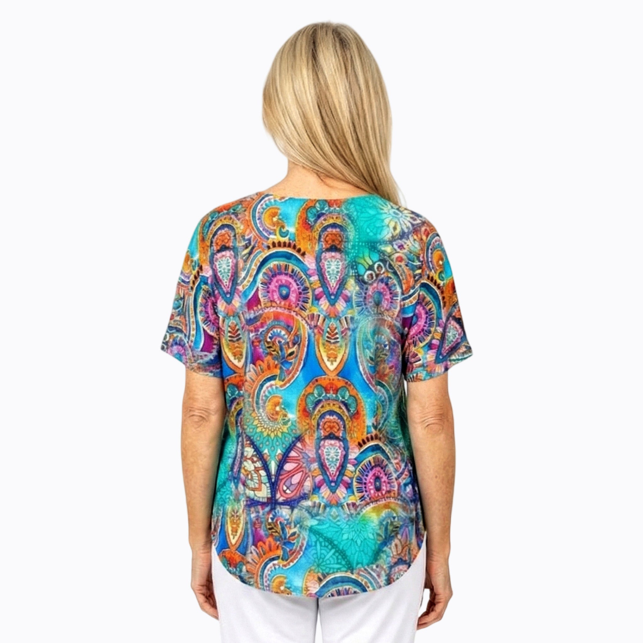 Claire Powell V-Neck T-Shirt (Mosaic)