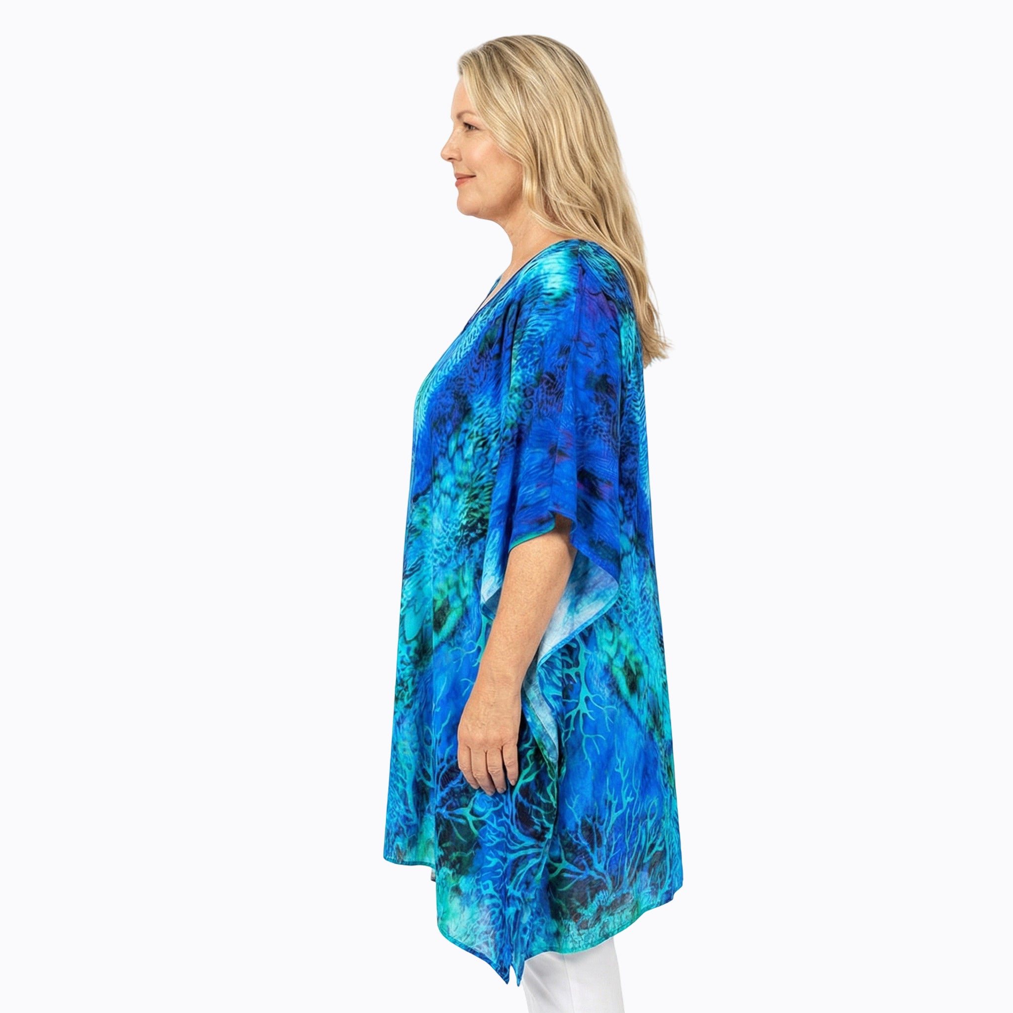 Claire Powell Plus Size Kaftan Top (Aquatica)