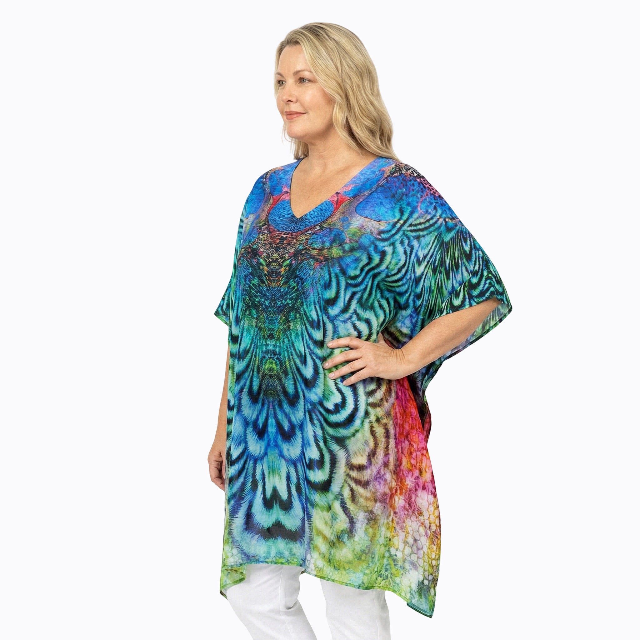 Claire Powell Plus Size Kaftan Top (Aves)