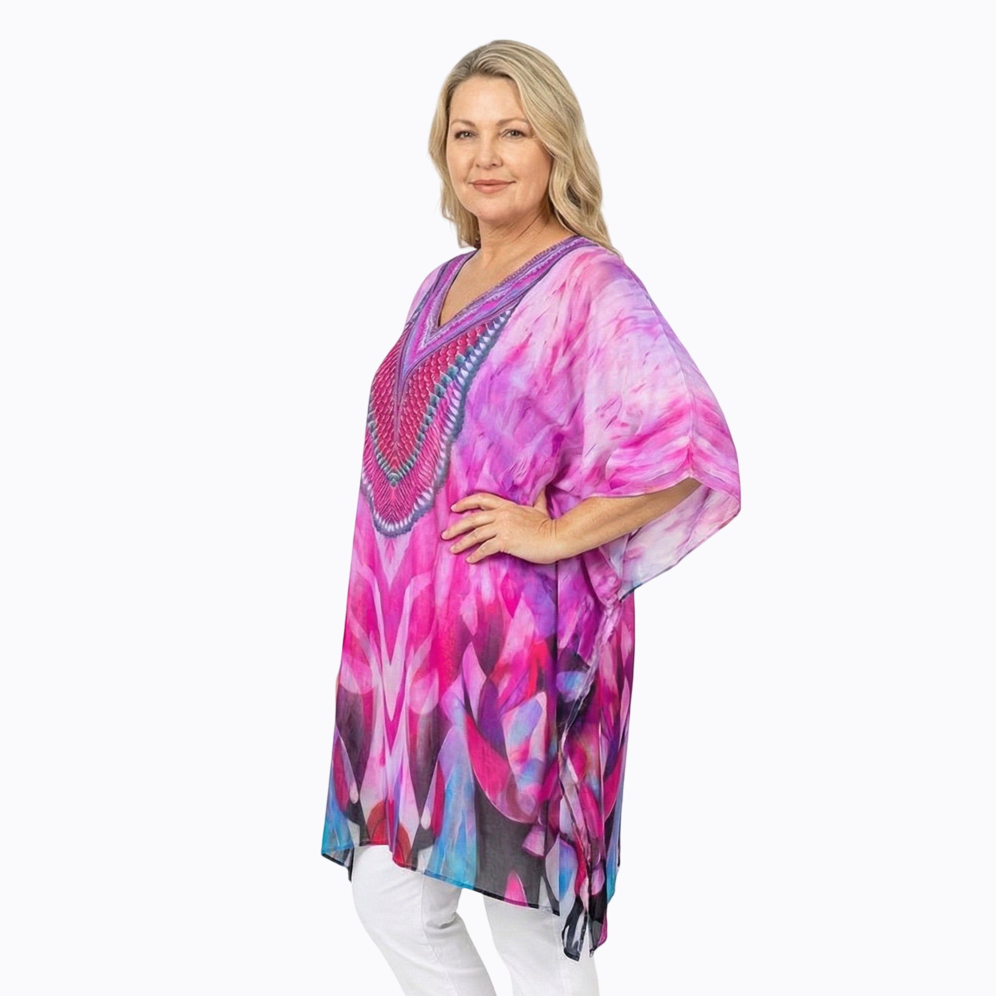 Claire Powell Plus Size Kaftan Top (Brazen)