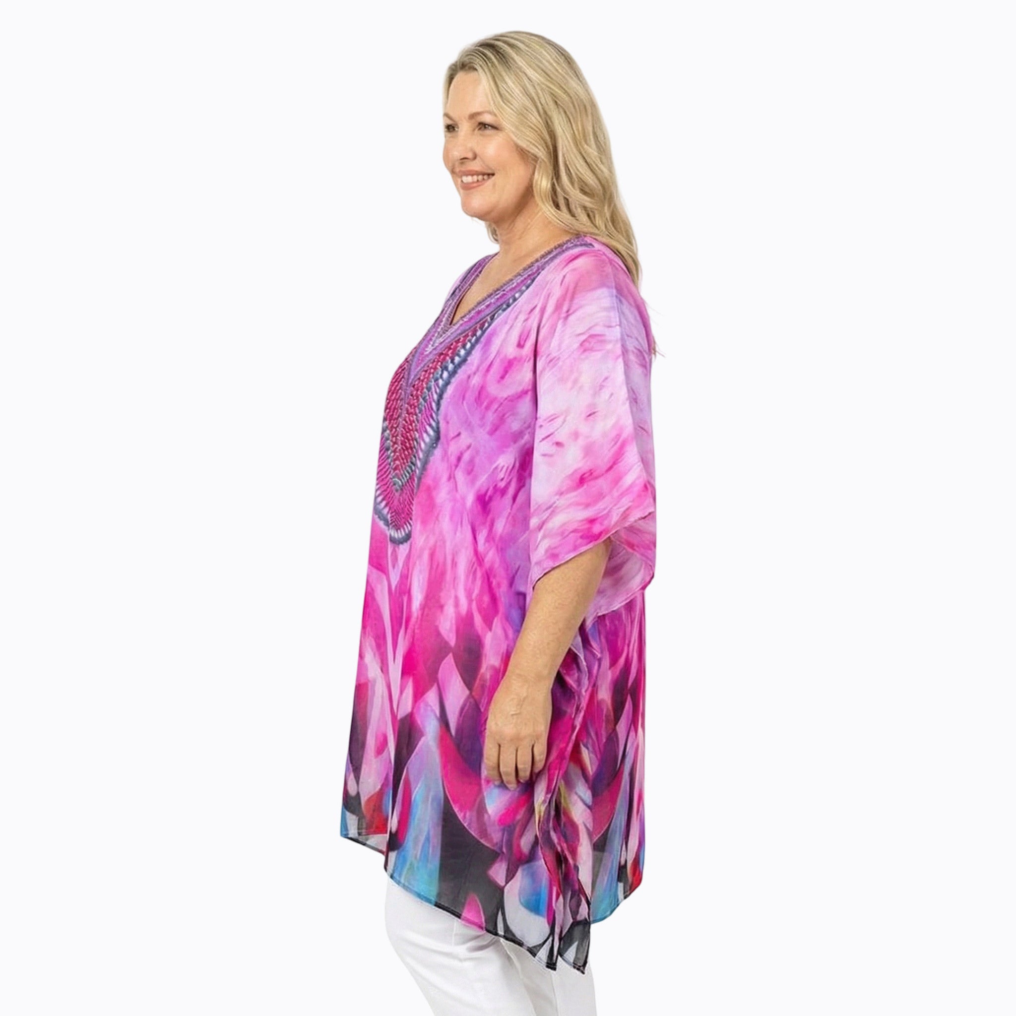 Claire Powell Plus Size Kaftan Top (Brazen)