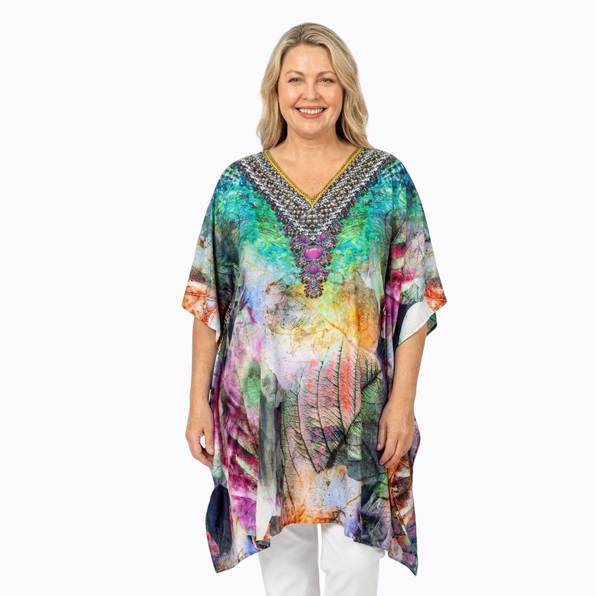 Claire Powell Plus Size Kaftan Top (Heaven)