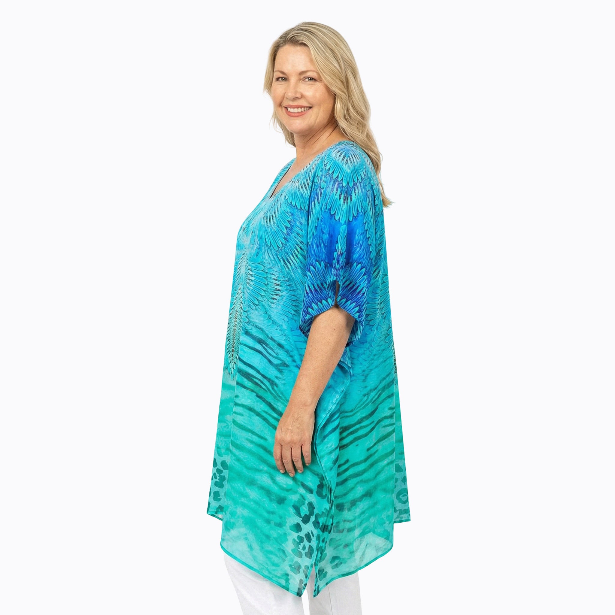 Claire Powell Plus Size Kaftan Top (Spray)