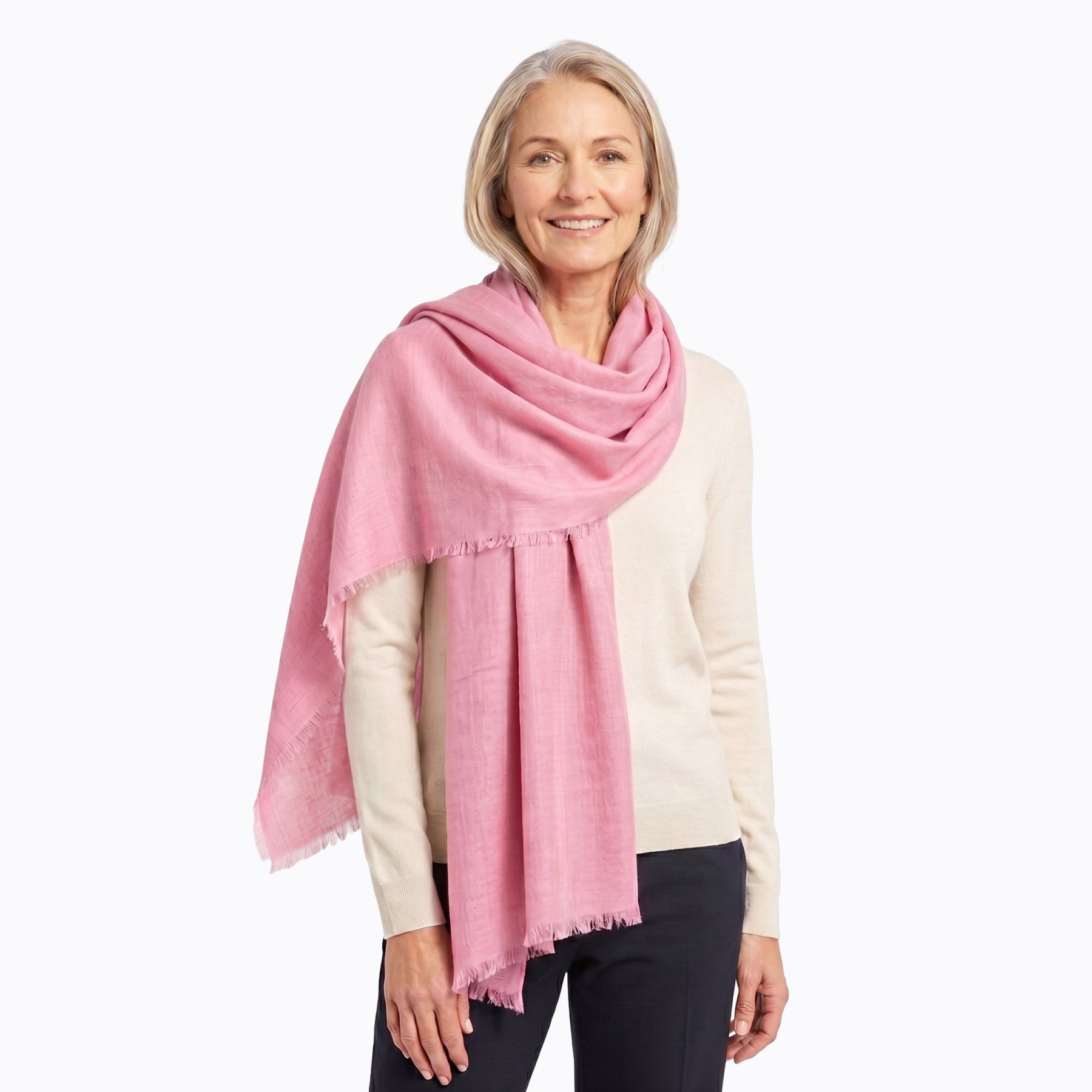 Silk Wool Scarf (Pink)