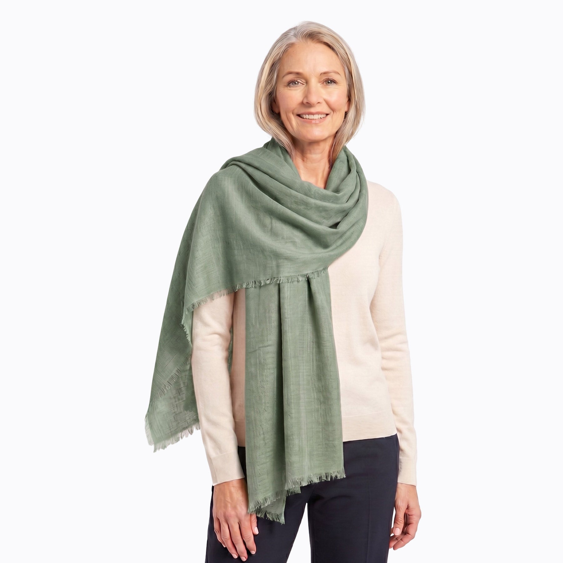 Silk Wool Scarf (Sage)