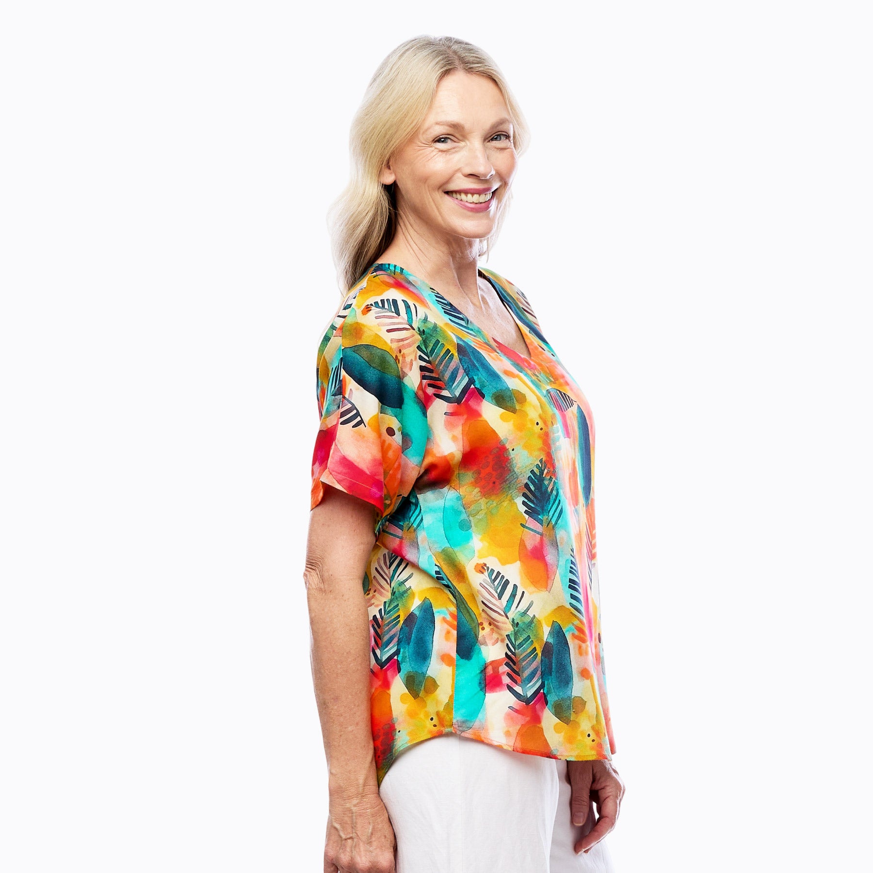 Claire Powell V-Neck T-Shirt (Tropicana)