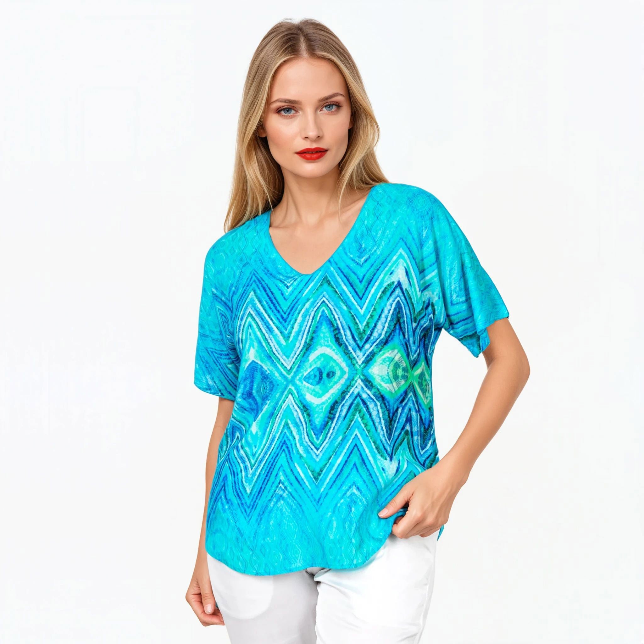 Claire Powell V-Neck T-Shirt (Serenity)