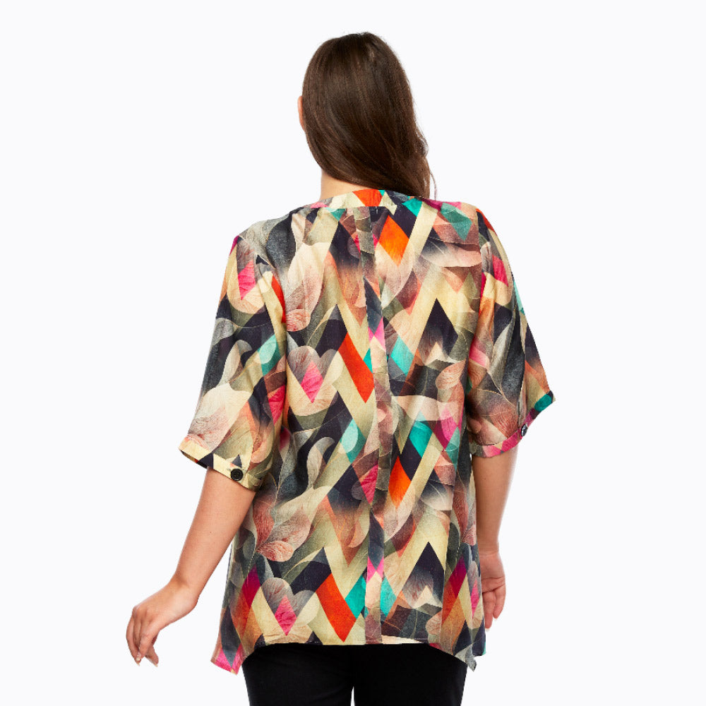 Claire Powell A-line Silk Shirt - Bemberg Silk Fabric (Night Life)