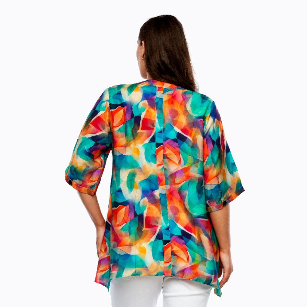 Claire Powell A-line Silk Shirt - Bemberg Silk Fabric (Shine)