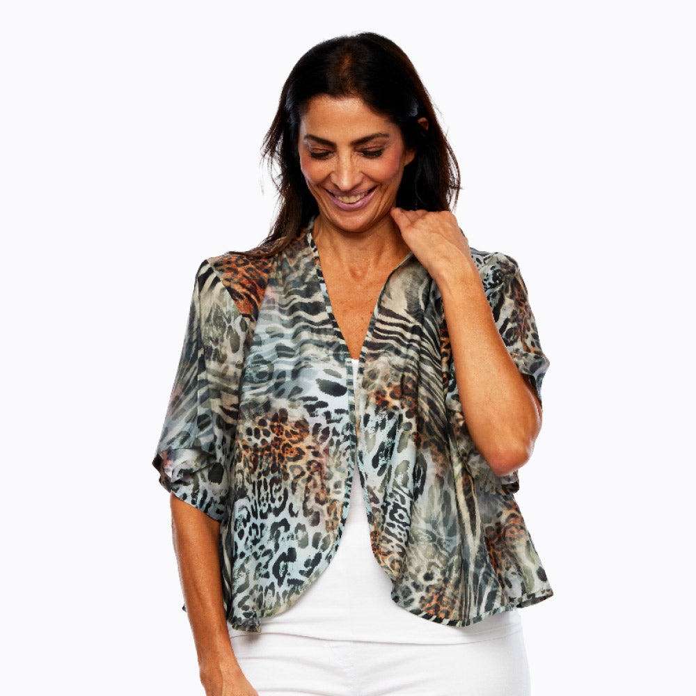 Claire Powell Bolero Jacket - Bemberg Silk Fabric (Jungle)