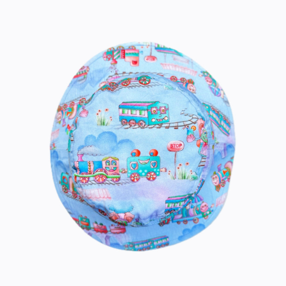 Claire Powell Bucket Hat (Baby Train Blue)