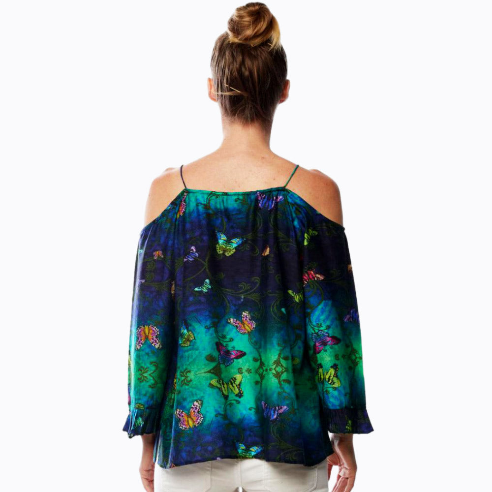 Claire Powell Cold Shoulder Pull Cord Top (Amazon Butterflies)