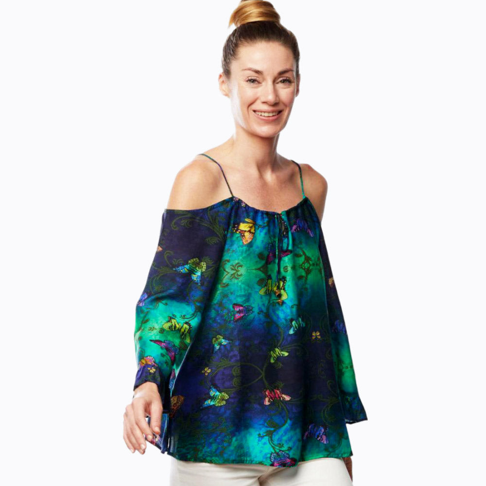 Claire Powell Cold Shoulder Pull Cord Top (Amazon Butterflies)