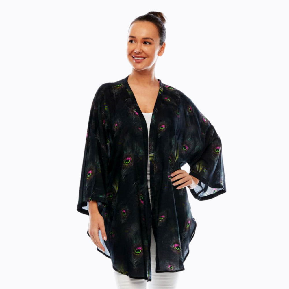 Claire Powell Kimono Jacket (Midnight Flicker - Peacock)