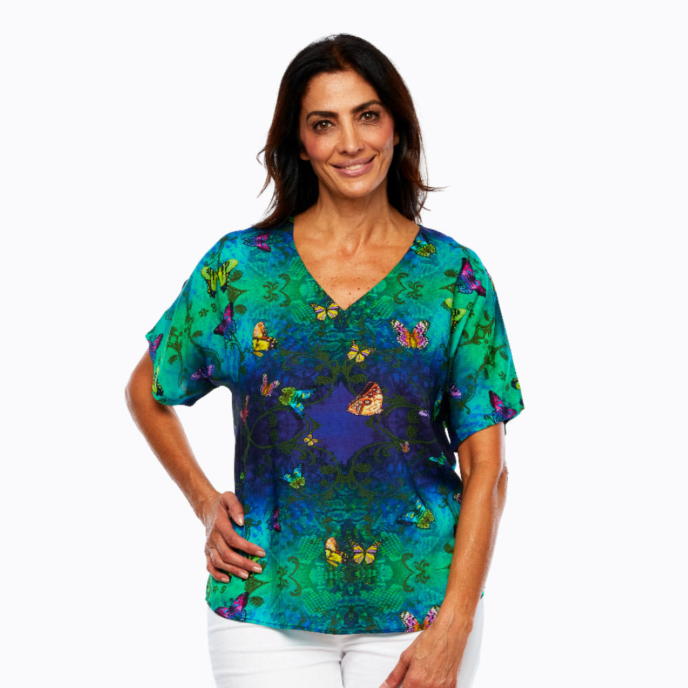 Claire Powell V-Neck Short Sleeve Top - Soft Modal Fabric (Amazon)