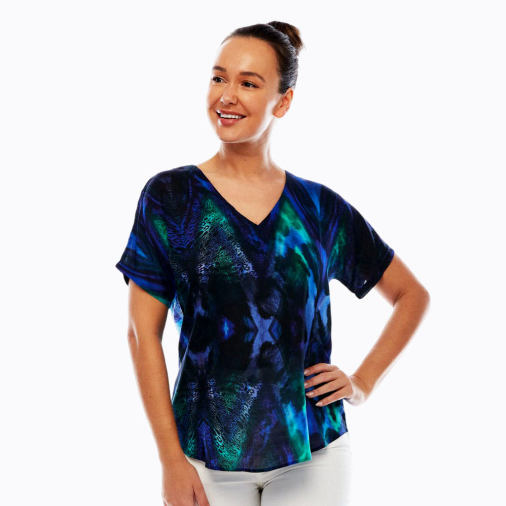 Claire Powell V-Neck Short Sleeve Top - Soft Modal Fabric (Dream)