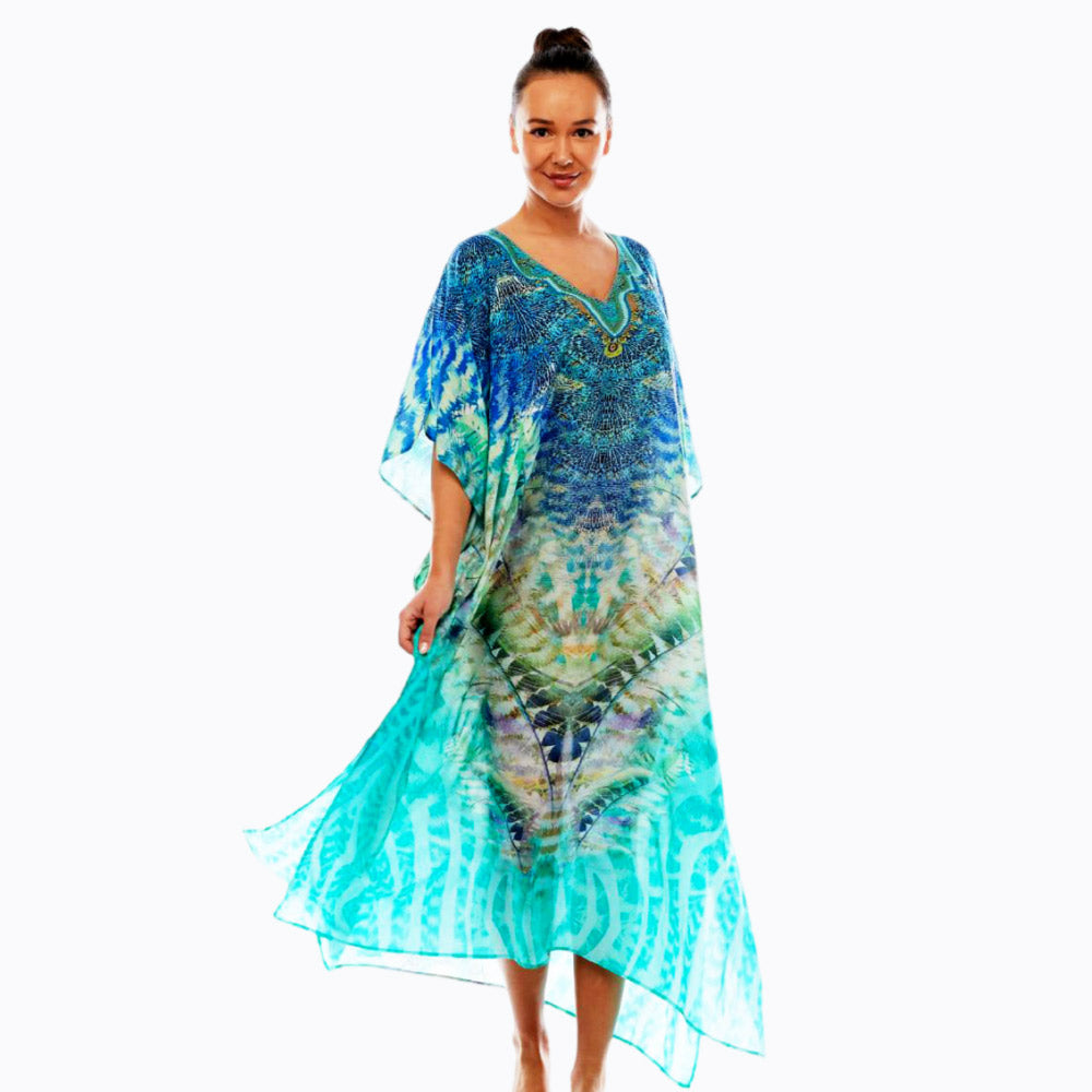 Claire Powell kaftan dress (marine)