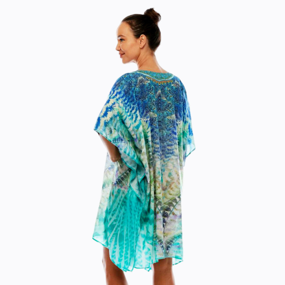 Claire Powell kaftan dress or plus size cover-up (marine)