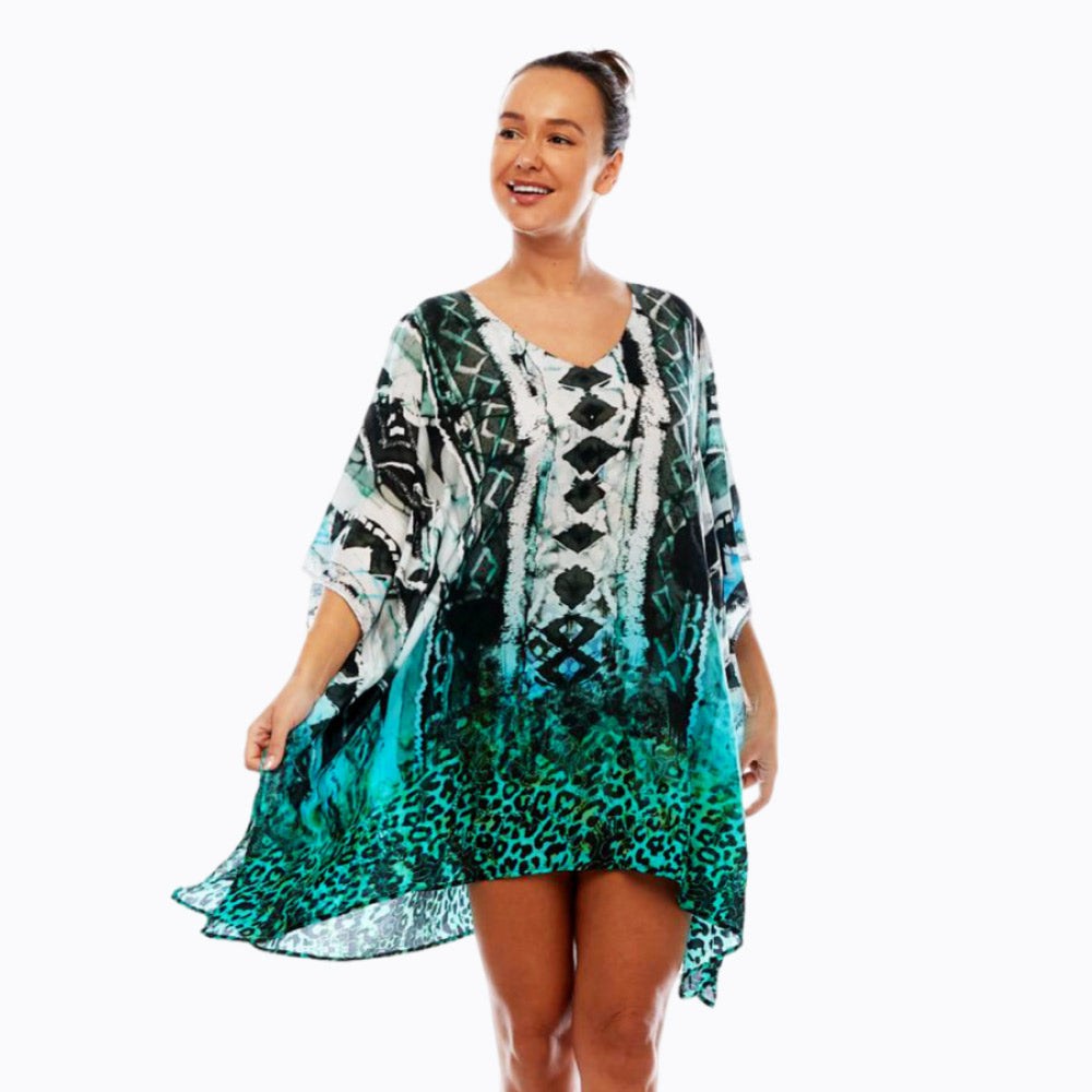 Claire Powell kaftan dress or plus size cover-up (tribal)