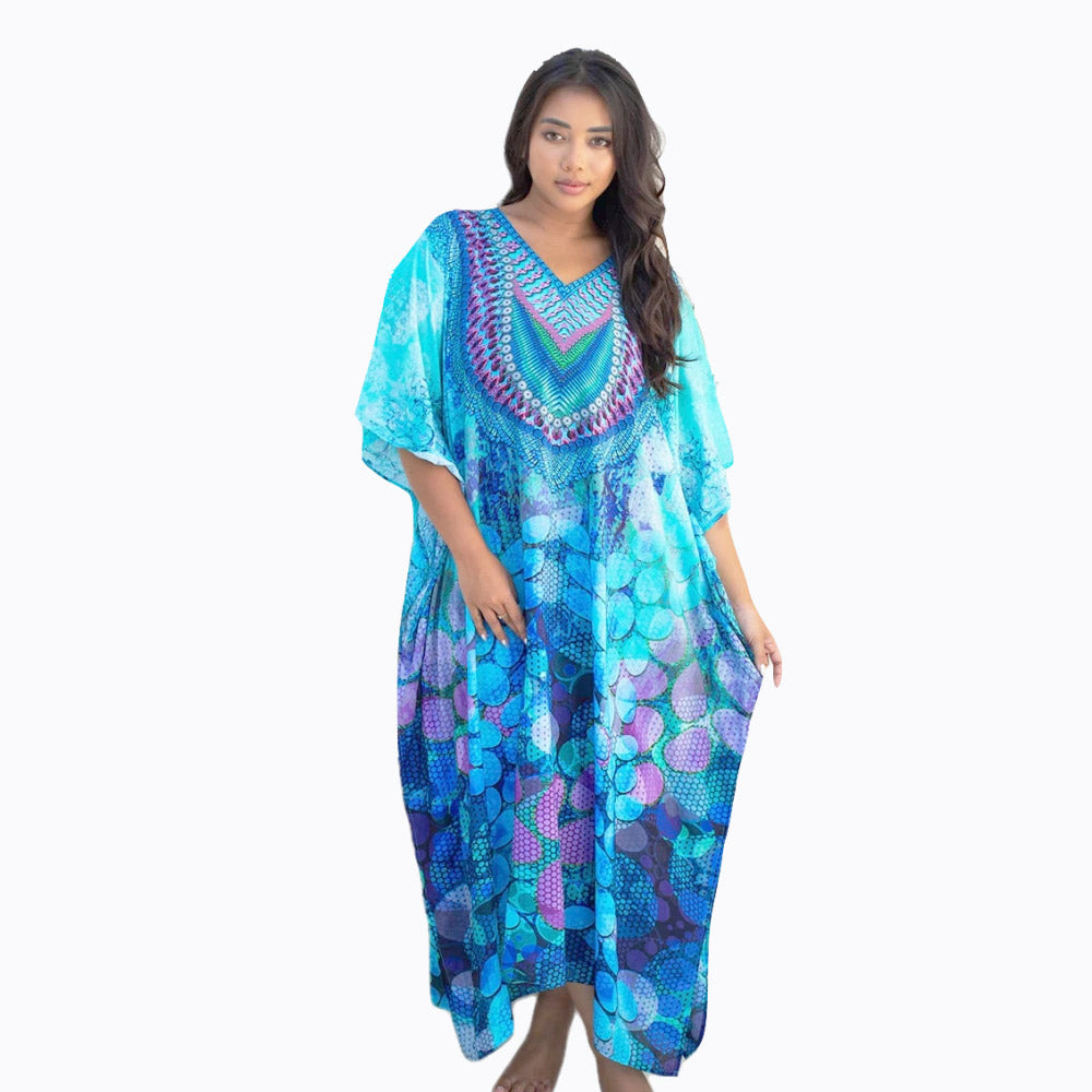 Claire Powell midi kaftan dress (bloom)