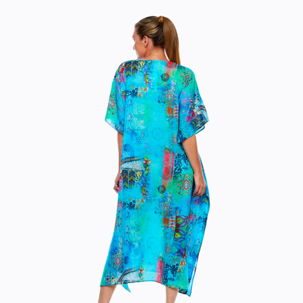 Claire Powell midi kaftan dress (paradise)