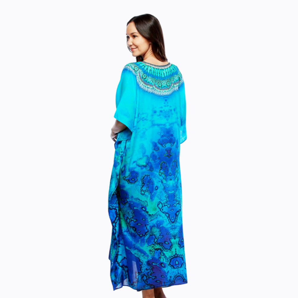 Claire Powell midi kaftan dress (reef)