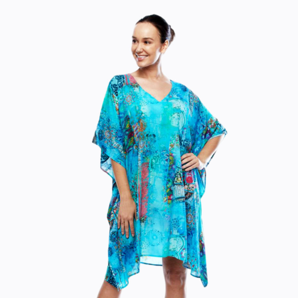 Mini Kaftan Dress | Short Kaftan Top (paradise)