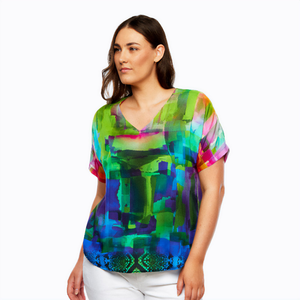 Claire Powell short sleeve v-neck Modal Top (Dynamic)