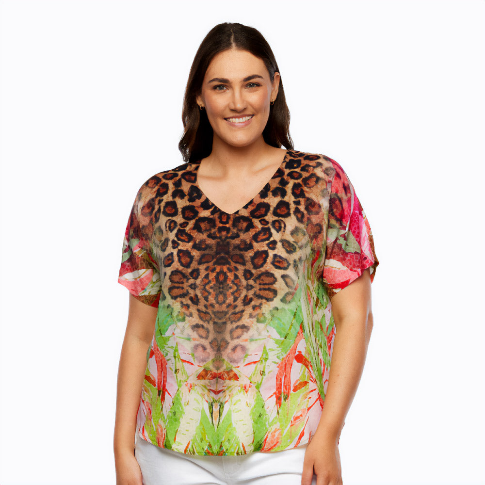 Claire Powell short sleeve v-neck Modal Top (Savannah)