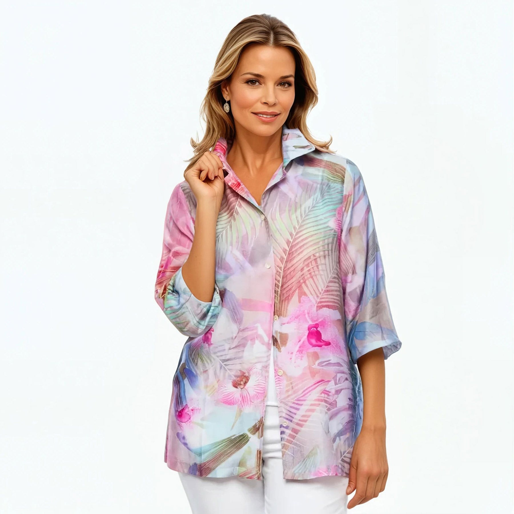 Collared Silk Shirt (Orchid)