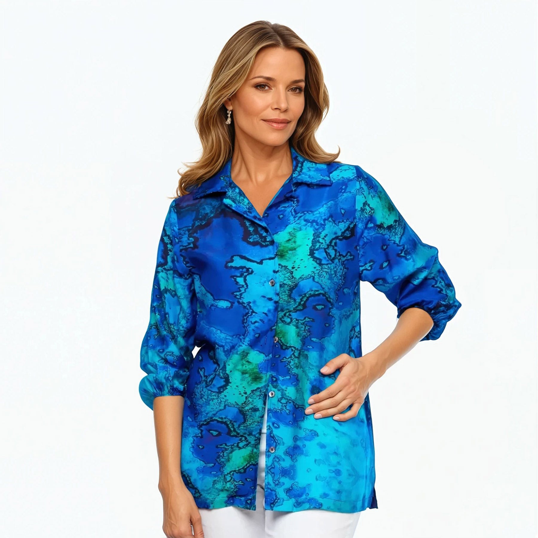 Collared Silk Shirt (Reef)