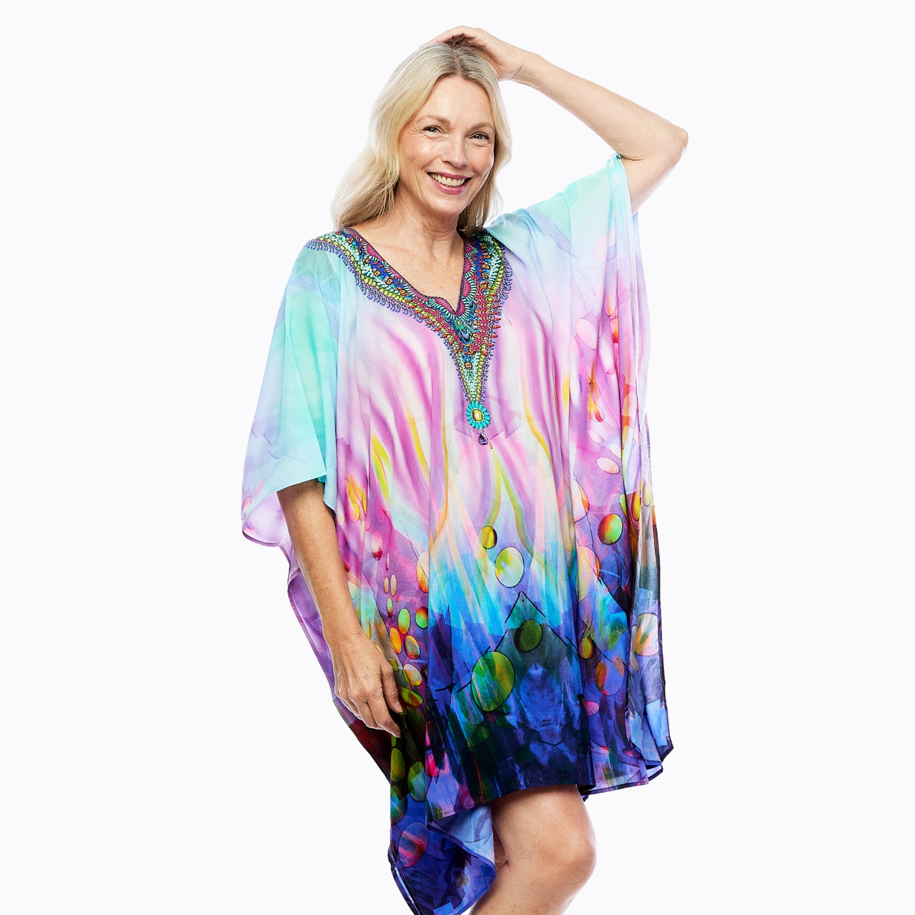 Mini Kaftan Dress | Short Kaftan Top (Opulence)