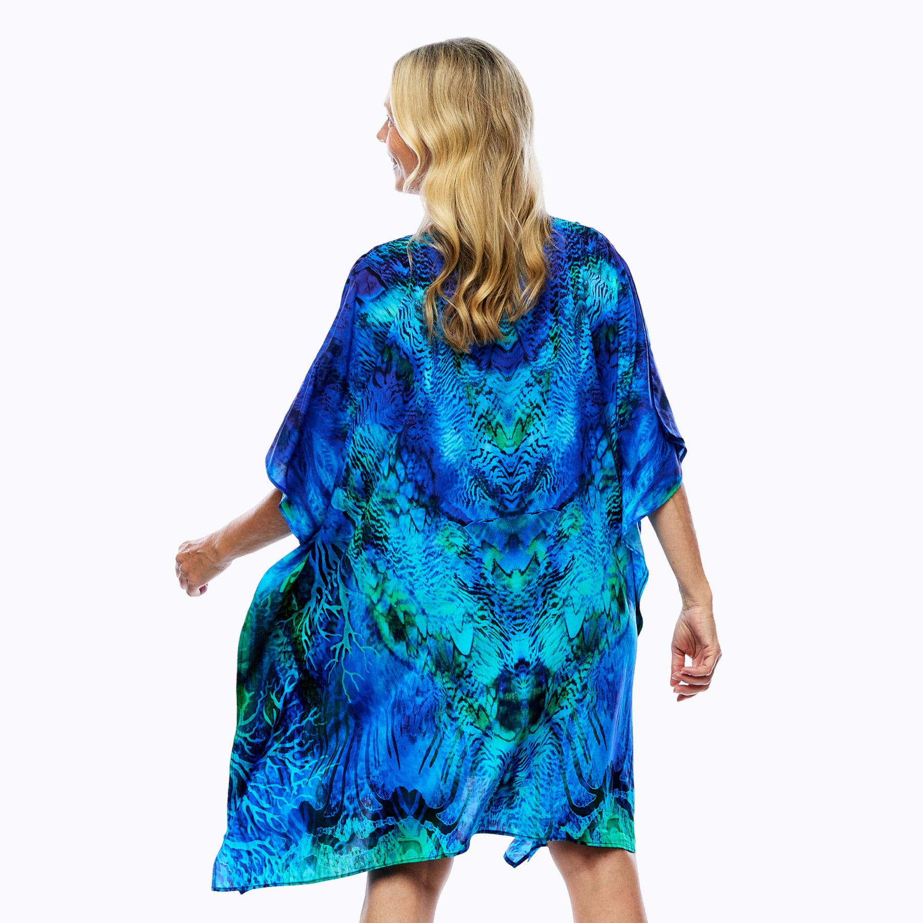 Mini Kaftan Dress | Short Kaftan Top (aquatica)