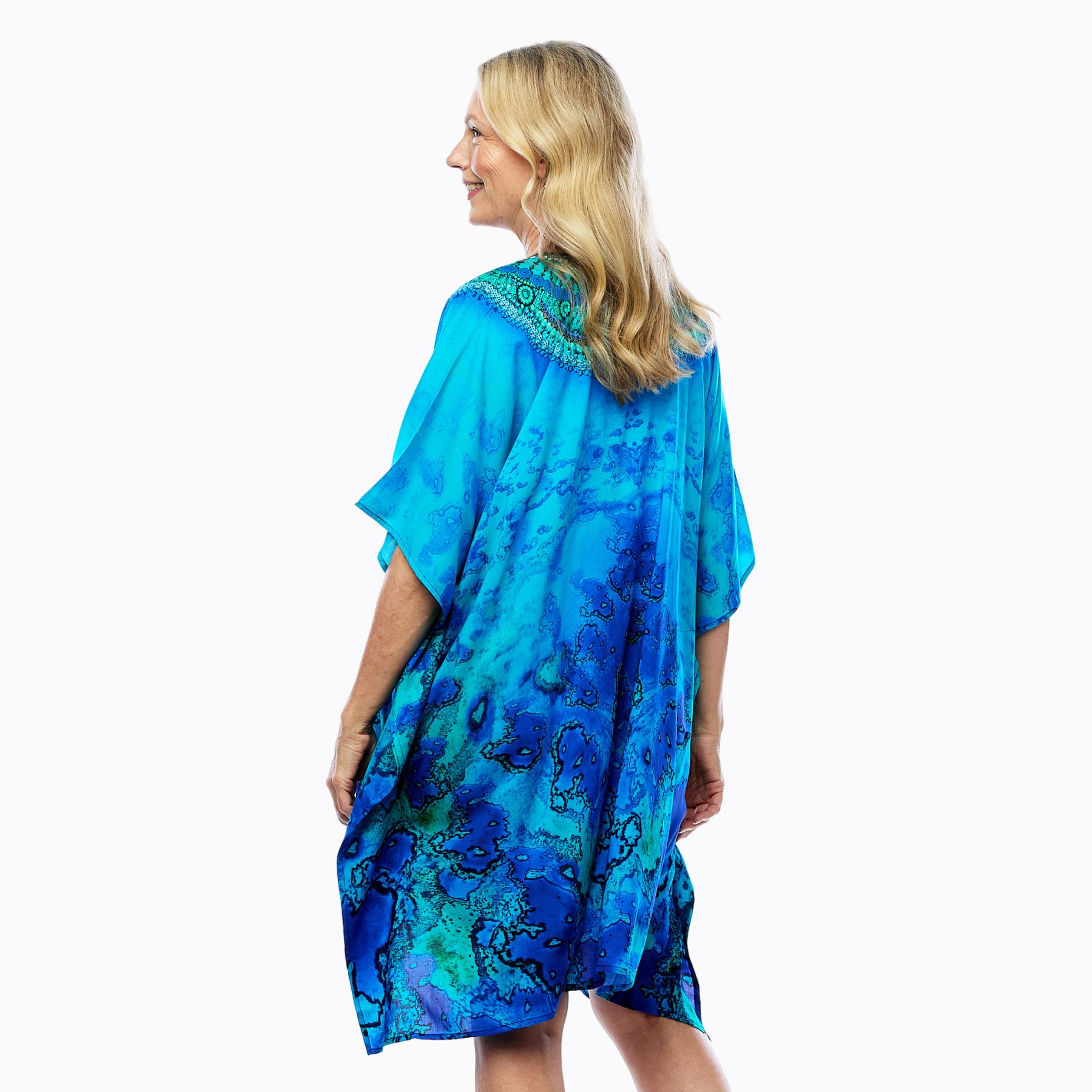 Mini Kaftan Dress | Short Kaftan Top (reef)