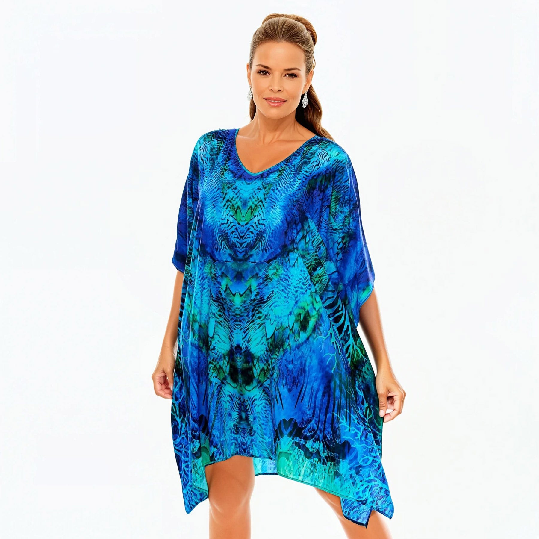 Mini Kaftan Dress (Aquatica)